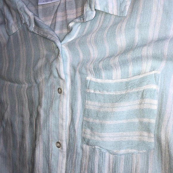 Abound Stripped Tie-Front Long Sleeve Button Down Shirt, Size M - Picture 4 of 10